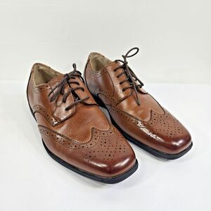 Florsheim's Boys Size 7M Cognac Leather Dress Shoes Memory Foam